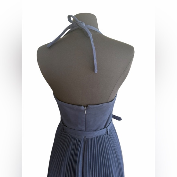 Hutch Anthropologie Rumor Sweetheart Pleated Tulle Midi Dress Navy Blue Womens 2 - Picture 10 of 11